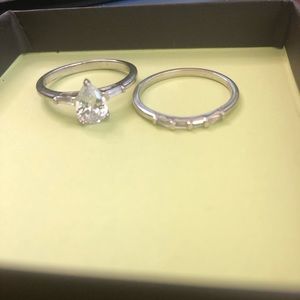 Sterling and Cz ring set